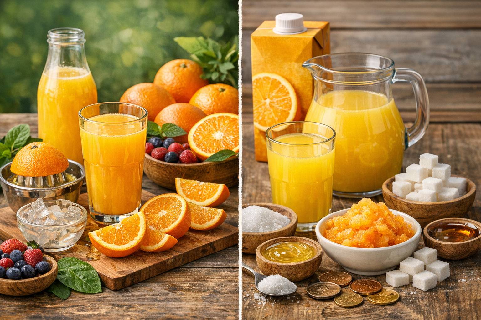 Zumo NFC vs zumo a partir de concentrado: diferencias reales de sabor, nutrientes y precio